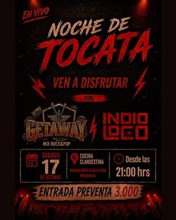 NOCHE DE TOCATA CON GET AWAY EN COCINA CLANDESTINA