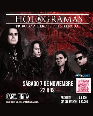 HOLOGRAMAS: TRIBUTO A HÉROES DEL SILENCIO EN CASA BIRRA, TEMUCO